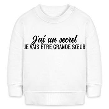 Ich habe ein Geheimnis, ich werde eine große Schwester sein - Baby Organic Sweatshirt Baby Changer von Stanley/Stella - Weiß - Vorne