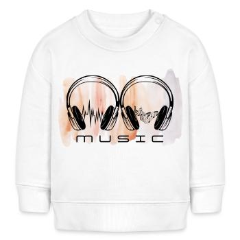 Originelles Kopfhörer-Design. Musik. - Baby Organic Sweatshirt Baby Changer von Stanley/Stella - Weiß - Vorne