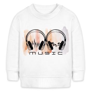 Frequenzen der Liebe. Kopfhörer. - Baby Organic Sweatshirt Baby Changer von Stanley/Stella - Weiß - Vorne
