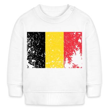 Belgique Belgique Drapeau rétro Flagge Belgique - Sweat bébé bio Stanley/Stella - blanc - Devant