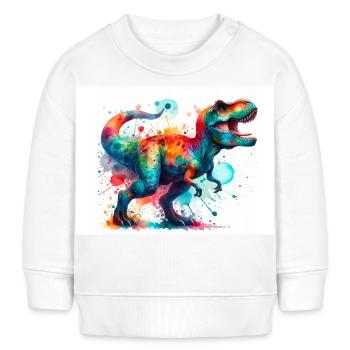 Dinosaure à l’aquarelle - Sweat bébé bio Stanley/Stella - blanc - Devant