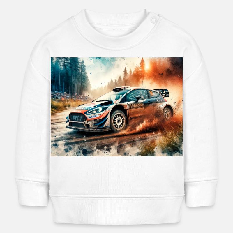 Voiture de rallye - Sweat bébé bio Stanley/Stella - blanc