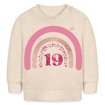 19th Birthday Rainbow Rose - Baby Sweatshirt by Stanley/Stella - soft Ecru - Front