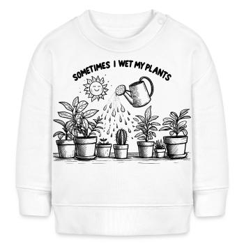 Parfois, je mouille mes plantes - Sweat bébé bio Stanley/Stella - blanc - Devant