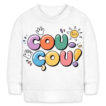 Coucou - Message en Douceur - Sweat bébé bio Stanley/Stella - blanc - Devant
