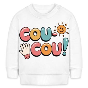 Hello Français - Coucou Design - Sweat bébé bio Stanley/Stella - blanc - Devant