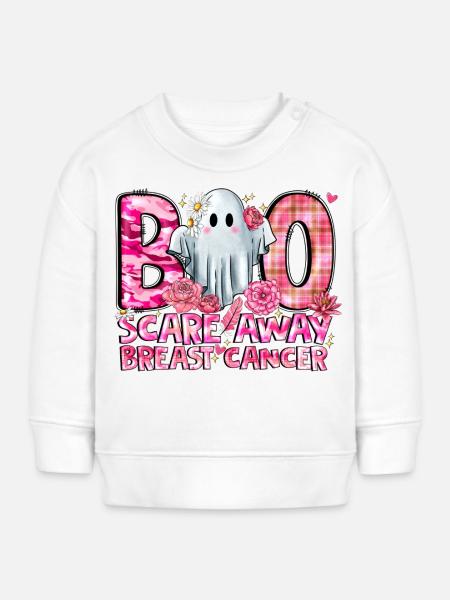 Boo Scare Away Cancer du sein - Sweat bébé bio Stanley/Stella - blanc