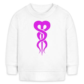 Coeur torsadé rose - Sweat bébé bio Stanley/Stella - blanc - Devant