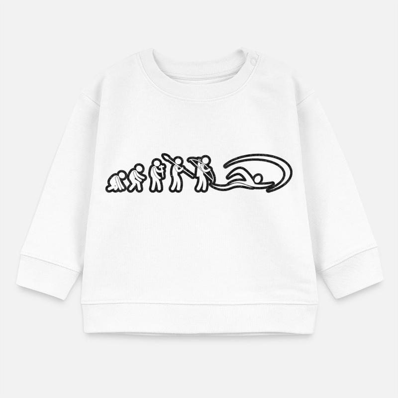Evolution Swimmer White Grunge Baby Organic Sweatshirt Baby Changer von Stanley/Stella