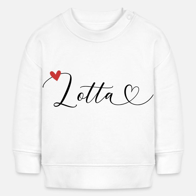 Lotta Nom Prénom Calligraphie coeur - Sweat bébé bio Stanley/Stella - blanc