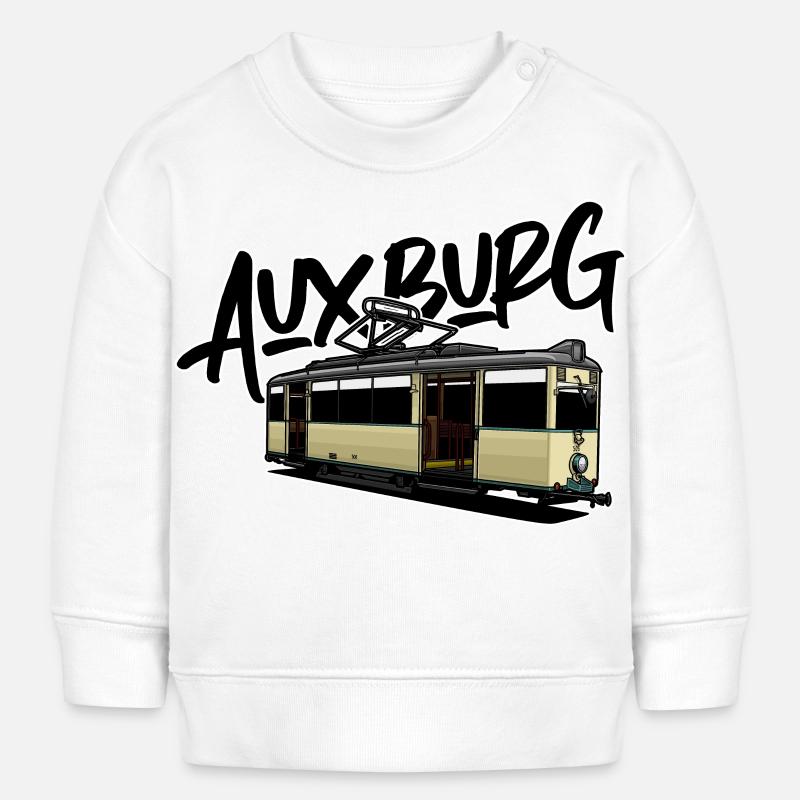 Augsbourg / Tram / Straßenbahn // Illustration - Sweat bébé bio Stanley/Stella - blanc