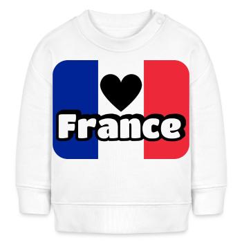 drapeau français bleu blanc rouge - Sweat bébé bio Stanley/Stella - blanc - Devant