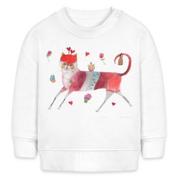 Shopper Katze - Baby Organic Sweatshirt Baby Changer von Stanley/Stella - Weiß - Vorne