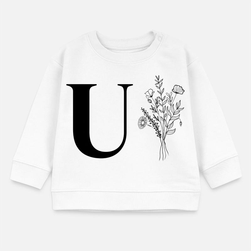 Lette u fleurs minimalistes Sweat bébé bio Stanley/Stella