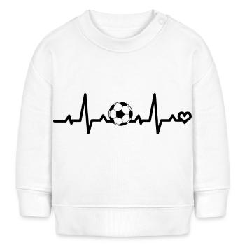 Fußball Herzfrequenz - Baby Organic Sweatshirt Baby Changer von Stanley/Stella - Weiß - Vorne