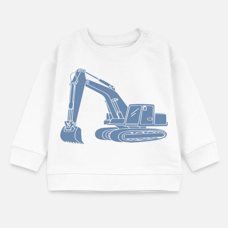 Excavator Driver Silhouette - Construction Equipment Operator Baby Sweatshirt by Stanley/Stella