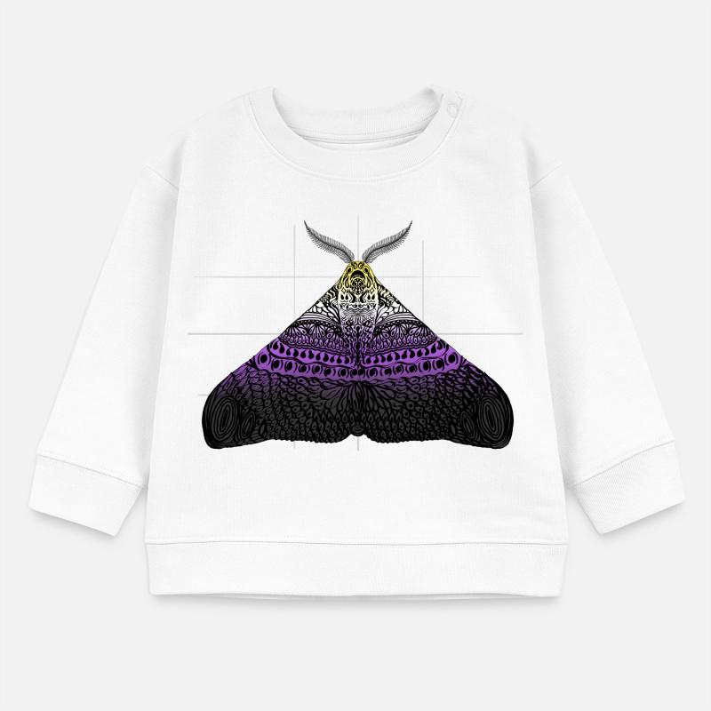 Non Binary Pride Moth Motif A Baby Sweatshirt by Stanley/Stella