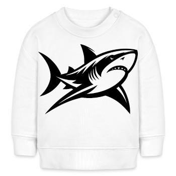 Le requin des profondeurs rencontre le tatouage Sharp et élégant - Sweat bébé bio Stanley/Stella - blanc - Devant