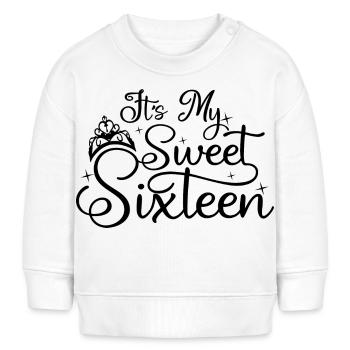 C’est mon doux seize 16e anniversaire 16 ans - Sweat bébé bio Stanley/Stella - blanc - Devant