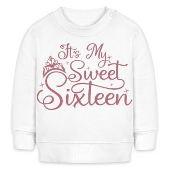 C’est mon doux seize 16e anniversaire 16 ans - Sweat bébé bio Stanley/Stella - blanc - Devant