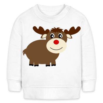 Rentier Elche Weihnachten - Baby Organic Sweatshirt Baby Changer von Stanley/Stella - Weiß - Vorne