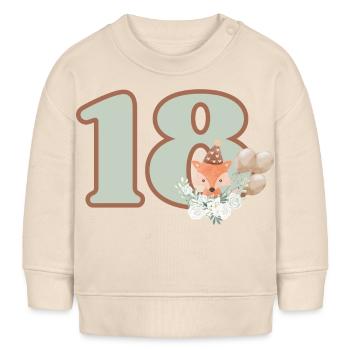 18. Geburtstag Fuchs Blumen - Baby Organic Sweatshirt Baby Changer von Stanley/Stella - Natur - Vorne