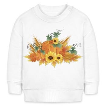 Citrouille Grain Feuillage Automne - Sweat bébé bio Stanley/Stella - blanc - Devant