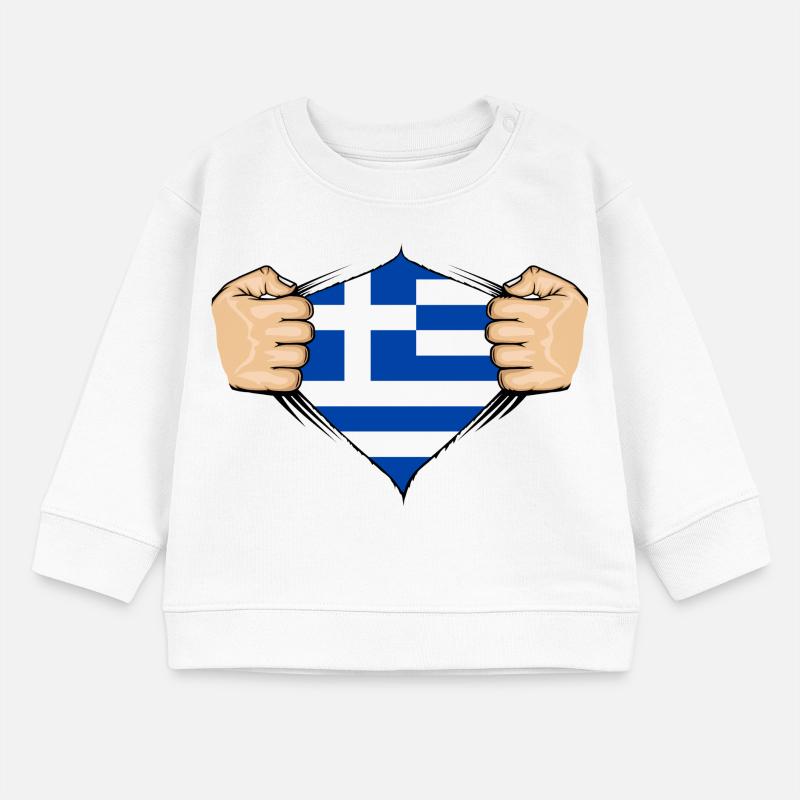 Conception du drapeau de la Grèce Sweat bébé bio Stanley/Stella