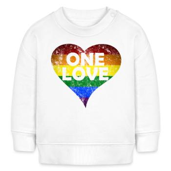 One Love heart vintage - Baby Organic Sweatshirt Baby Changer von Stanley/Stella - Weiß - Vorne