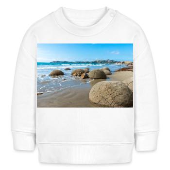 spherical Rocks Moeraki Boulders New Zealand Otago - Baby Organic Sweatshirt Baby Changer von Stanley/Stella - Weiß - Vorne