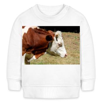 Kuh Poster - Baby Organic Sweatshirt Baby Changer von Stanley/Stella - Weiß - Vorne