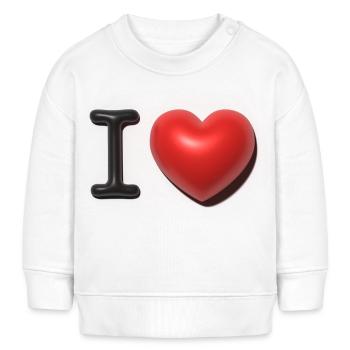 I Love en 3D - Sweat bébé bio Stanley/Stella - blanc - Devant