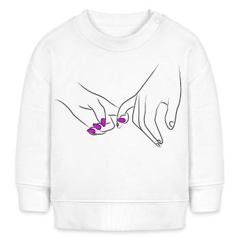 Main dans la main couple romantique - Sweat bébé bio Stanley/Stella - blanc - Devant