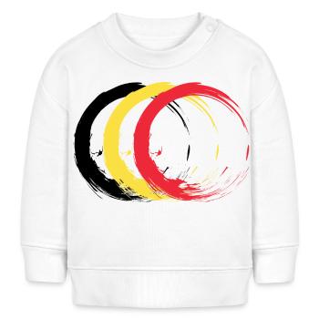 Cercle brosse couleurs drapeau drapeau de la Belgique - Sweat bébé bio Stanley/Stella - blanc - Devant