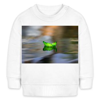 le pétale de rose verte sur l'eau - Sweat bébé bio Stanley/Stella - blanc - Devant