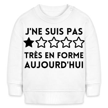 Pas en forme aujourd hui - Sweat bébé bio Stanley/Stella - blanc - Devant