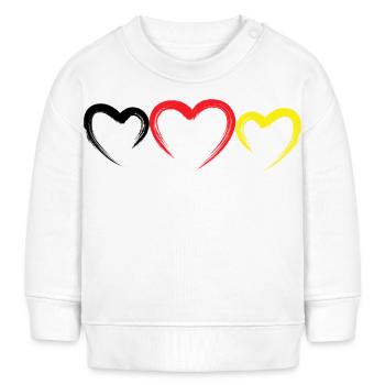 Drapeau de l’Allemagne Coeur - Sweat bébé bio Stanley/Stella - blanc - Devant