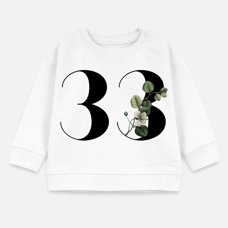 Nummer 33 Blumengrün - 33. Blumengeburtstag Baby Organic Sweatshirt Baby Changer von Stanley/Stella