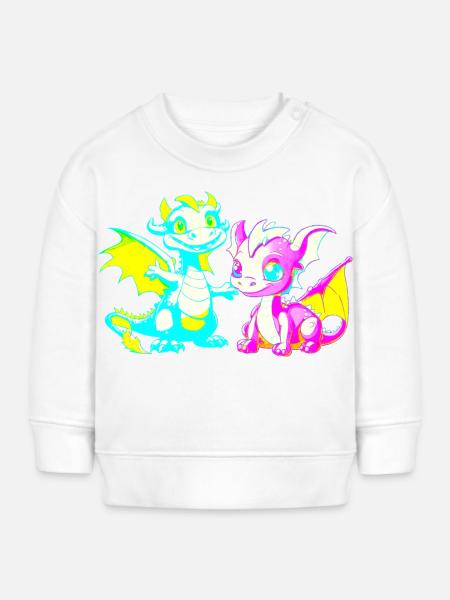 Drache Drachen Kinder - Baby Organic Sweatshirt Baby Changer von Stanley/Stella - Weiß