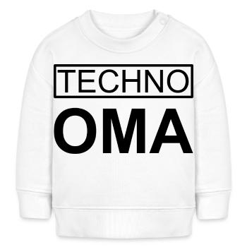 >>Techno Oma<< is never too old for techno! - Baby Organic Sweatshirt Baby Changer von Stanley/Stella - Weiß - Vorne