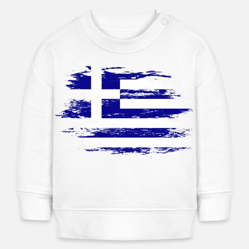 Drapeau de la Grèce utilisé - Sweat bébé bio Stanley/Stella - blanc