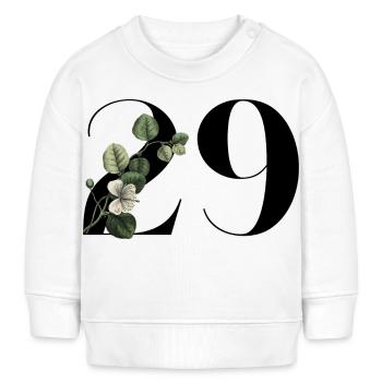 Numéro 29 floral vert - 29e anniversaire floral - Sweat bébé bio Stanley/Stella - blanc - Devant