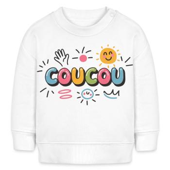 Fröhliches Design - Kuckuck - Baby Organic Sweatshirt Baby Changer von Stanley/Stella - Weiß - Vorne