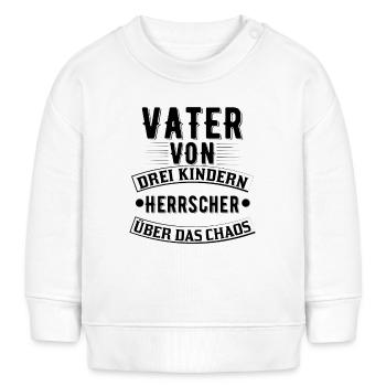 Vater von drei Kindern - Herrscher über das Chaos - Baby Organic Sweatshirt Baby Changer von Stanley/Stella - Weiß - Vorne