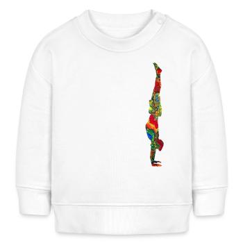 Handstand bunt marmoriert - Baby Organic Sweatshirt Baby Changer von Stanley/Stella - Weiß - Vorne