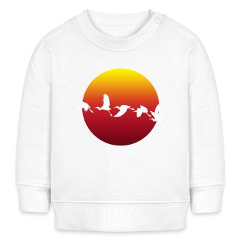 Flying birds - Fliegende Vögel - Baby Organic Sweatshirt Baby Changer von Stanley/Stella - Weiß - Vorne