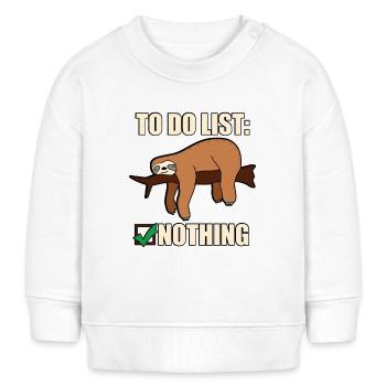 Sloth To Do List Nothing English - Baby Sweatshirt by Stanley/Stella - white - Front