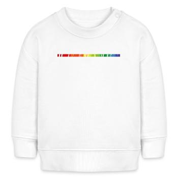 Regenbogen Strich - Baby Organic Sweatshirt Baby Changer von Stanley/Stella - Weiß - Vorne