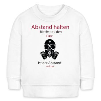 Abstand halten - riechst du den Furz - Baby Organic Sweatshirt Baby Changer von Stanley/Stella - Weiß - Vorne