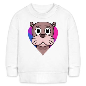 Bisexuell Seelöwe Geschenk - Baby Organic Sweatshirt Baby Changer von Stanley/Stella - Weiß - Vorne